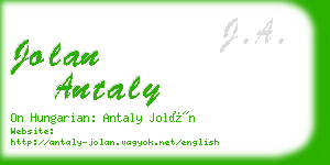 jolan antaly business card